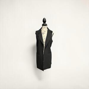 Savile Row Co Black Longline Vest Women’s Size M